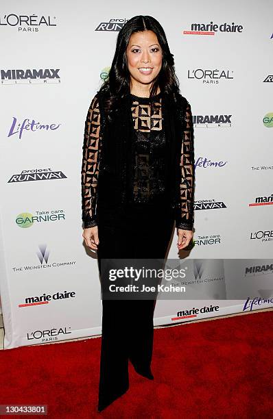 And president of Lifetime Andrea Wong attends the Marie Claire & Lifetime celebration of Season 6 of "Project Runway" at Hearst Tower on September...