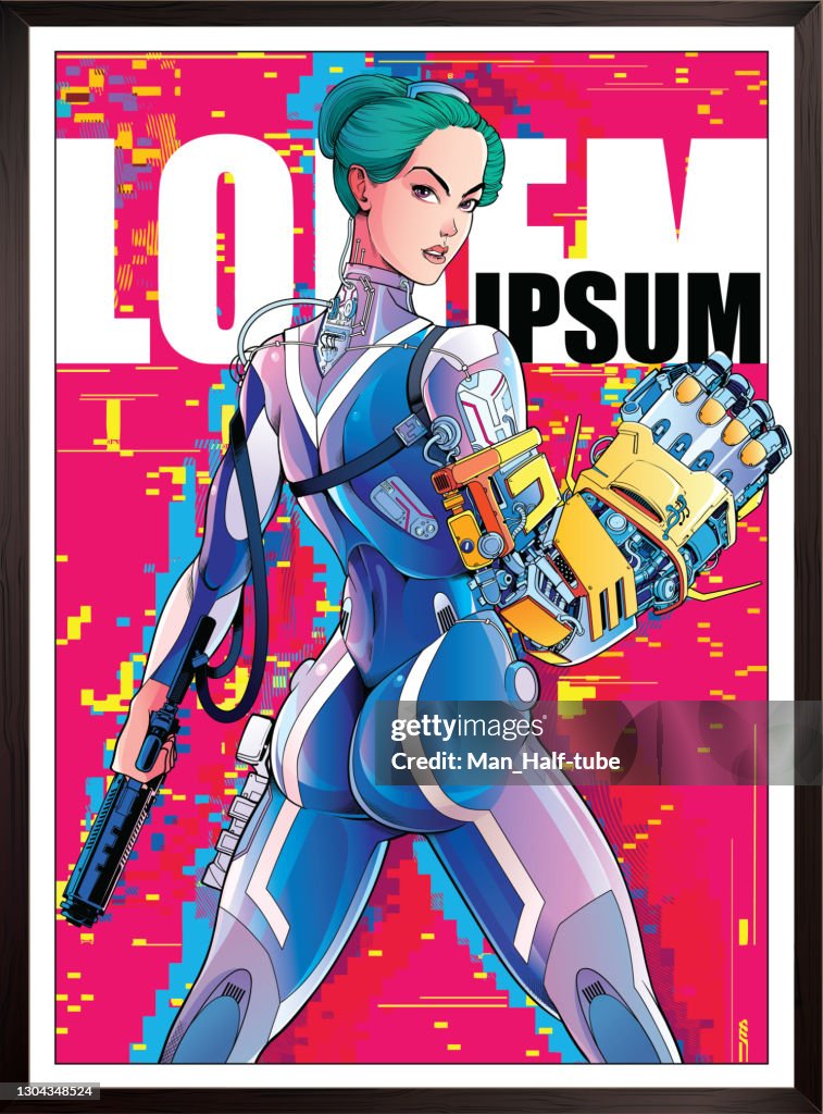 Cyberpunk Glitch Poster