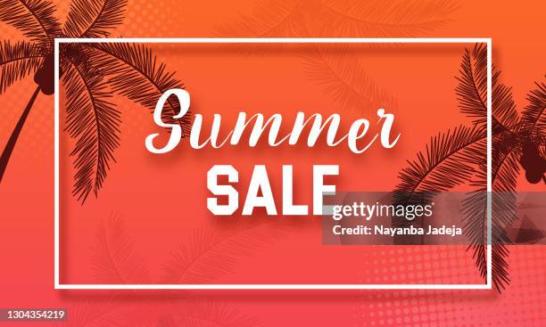 colorful summer banners, tropical backgrounds with tree. vector illustration. stock illustration - fruit stock illustrations stock illustrations