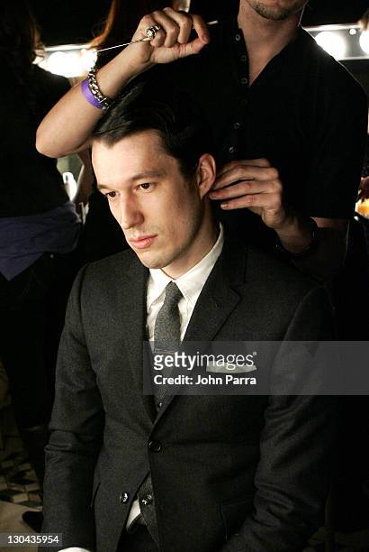 Model backstage at Rolling with Style Gala during Mercedes-Benz Fashion Week Fall 2007 - Rolling with Style Gala - Backstage at Cipriani in New York...
