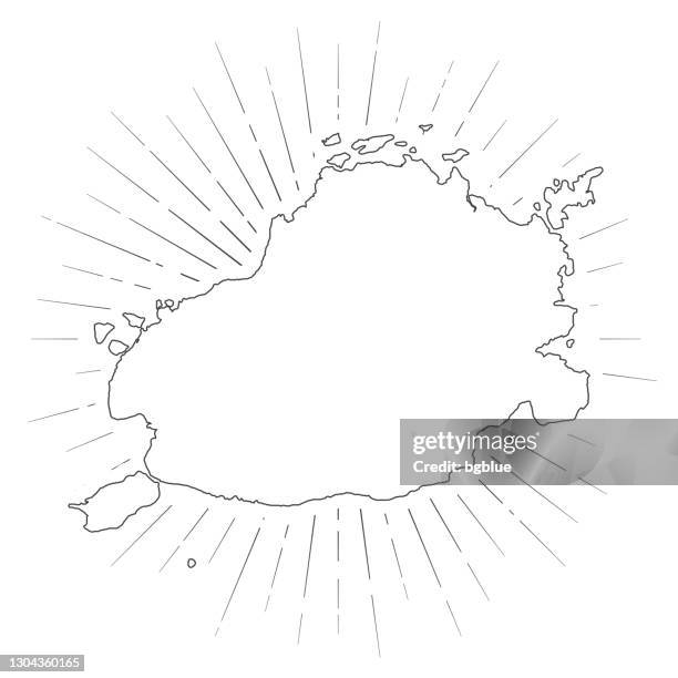 bohol map with sunbeams on white background - philippine map drawing stock illustrations