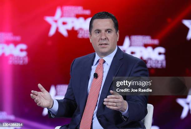 Rep. Devin Nunes addresses the Conservative Political Action Conference held in the Hyatt Regency on February 27, 2021 in Orlando, Florida. Begun in...