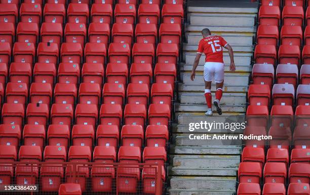Darren Pratley of Charlton Athletic is pictured after being sent off during the Sky Bet League One match between Charlton Athletic and Blackpool at...