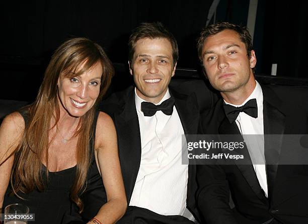 Cindy Cowan, Patrick Whitesell and Jude Law during 2007 Cannes Film Festival - "My Blueberry Nights" - After Party at La Palestre in Cannes, France.