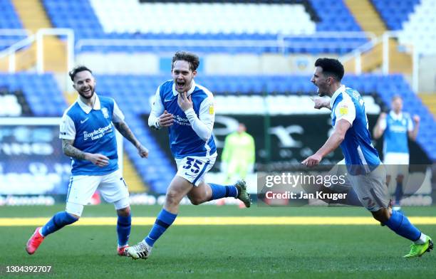 Alen Halilovic of Birmingham City celebrates after scoring his team's second goal during the Sky Bet Championship match between Birmingham City and...