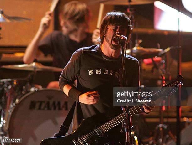 Foo Fighters perform ""Best of You" during 2005 MTV Movie Awards - Show at Shrine Auditorium in Los Angeles, California, United States.