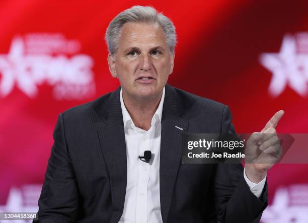 Rep. Kevin McCarthy , House Minority Leader, participates in a discussion during the Conservative Political Action Conference held in the Hyatt...