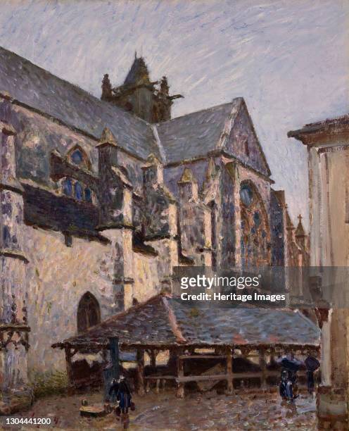 The Church at Moret in the Rain, 1894. Artist Alfred Sisley.