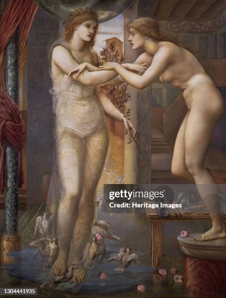 Pygmalion and the Image - The Godhead Fires, 1878 Three in a series of four paintings. Artist Sir Edward Coley Burne-Jones.