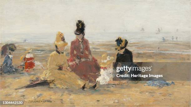 On the Beach, Trouville, 1887. Artist Eugene Louis Boudin.