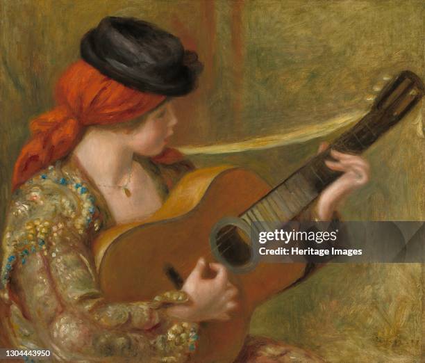 Young Spanish Woman with a Guitar, 1898. Artist Pierre-Auguste Renoir.