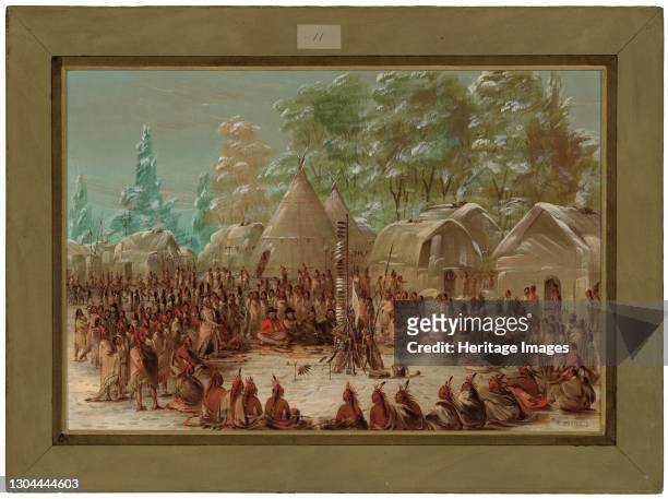 La Salle's Party Feasted in the Illinois Village. January 2 1847/1848. Artist George Catlin.