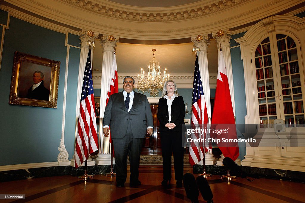Clinton Meets With Bahraini Foreign Minister At State Department