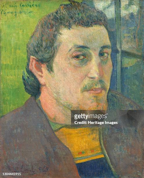 Self-Portrait Dedicated to Carrière, 1888 or 1889. Artist Paul Gauguin.