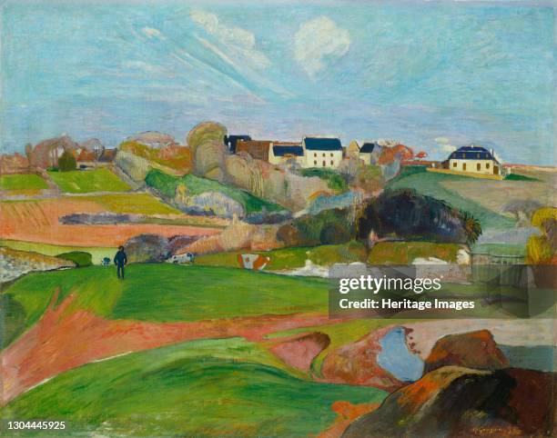 Landscape at Le Pouldu, 1890. Artist Paul Gauguin.