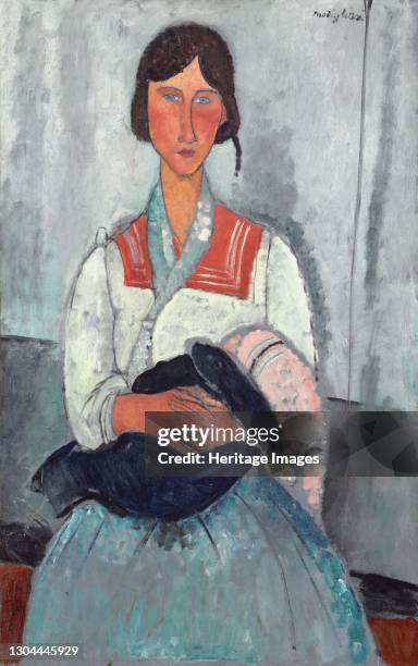 Gypsy Woman with Baby, 1919. Artist Amadeo Modigliani.