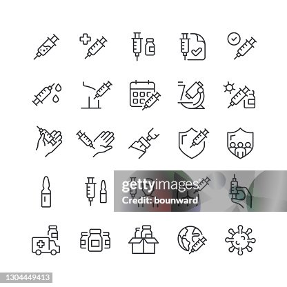 Vaccine Line Icons Editable Stroke Vaccine Line Icons Editable Stroke