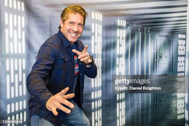 Actor Ray Park poses for photos at Inland Empire Toy Store on February 27, 2021 in Redlands, California.