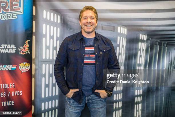 Actor Ray Park poses for photos at Inland Empire Toy Store on February 27, 2021 in Redlands, California.