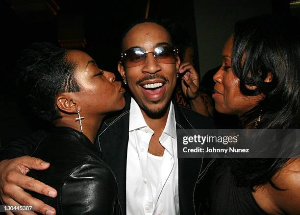 Tichina Arnold, Ludacris and Regina King during XM Satellite Radio Salutes Ludacris at Post Grammy Party Hosted by Queen Latifah - Inside at Social...