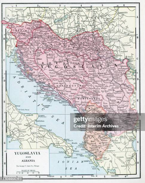 Color map of Yugoslavia and Albania, 1922.