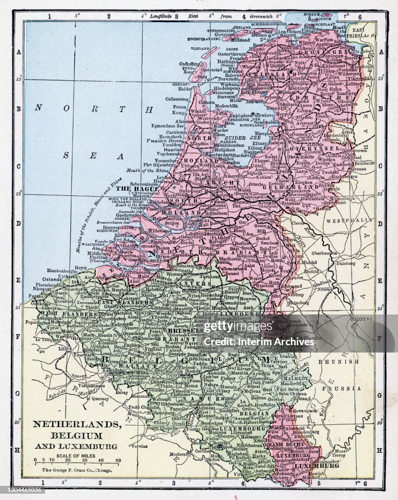 A color map of the Netherlands, Belgium, and Luxemburg, 1922. News ...