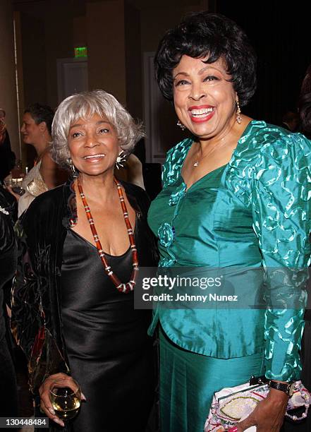 Nichelle Nichols and Congresswoman Diane Watson attend the 11th Annual Uniting Nations Awards viewing and dinner after party at The Beverly Hilton...