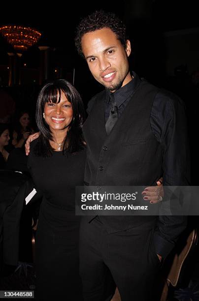 Rebe Jackson and Quddus attend the 11th Annual Uniting Nations Awards viewing and dinner after party at The Beverly Hilton hotel on March 7, 2010 in...