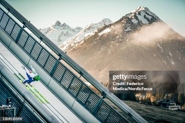 Eero Hirvonen of Finland competes during the Men's Nordic Combined Team HS106/4x5 Km at the FIS Nordic World Ski Championships Oberstdorf at on...