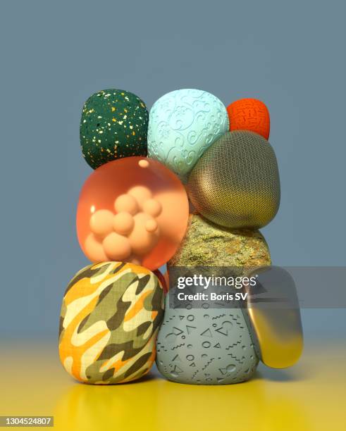 pile of abstract substances - stress ball stock pictures, royalty-free photos & images