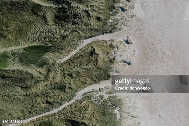 denmarks coast from above - beach denmark stock pictures, royalty-free photos & images