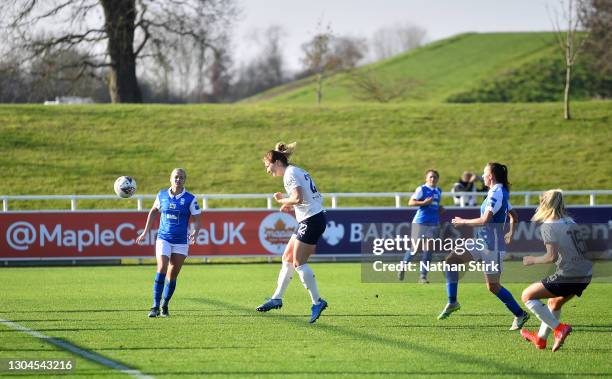 Sam Mewis of Manchester City scores their sides first goal during the Barclays FA Women's Super League match between Birmingham City Women and...