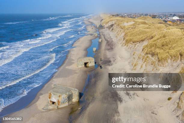 søndervig bunkers, hvide sande, denmark - denmark nature stock pictures, royalty-free photos & images