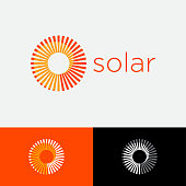 Solar icon. Sunrays with vortex, on different backgrounds.