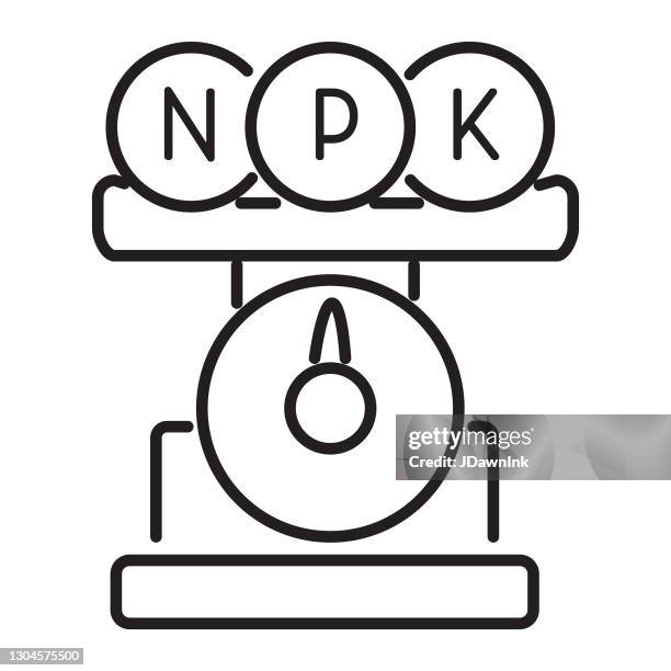 modern farm and agriculture nitrogen, phosphorous, potassium ratio icon concept thin line style - editable stroke - nitrogen stock illustrations