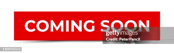 stockillustraties, clipart, cartoons en iconen met binnenkort beschikbaar - sticker, banner, label, lintsjabloon. vector stock illustratie - aankondigingsbord