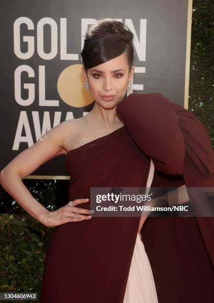 78th Annual GOLDEN GLOBE AWARDS -- Pictured: Sofia Carson attends the 78th Annual Golden Globe Awards held at The Beverly Hilton and broadcast on...