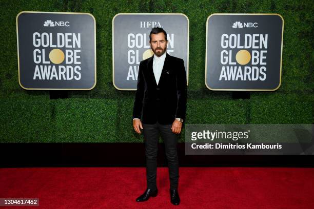 Justin Theroux attends the 78th Annual Golden Globe® Awards at The Rainbow Room on February 28, 2021 in New York City.