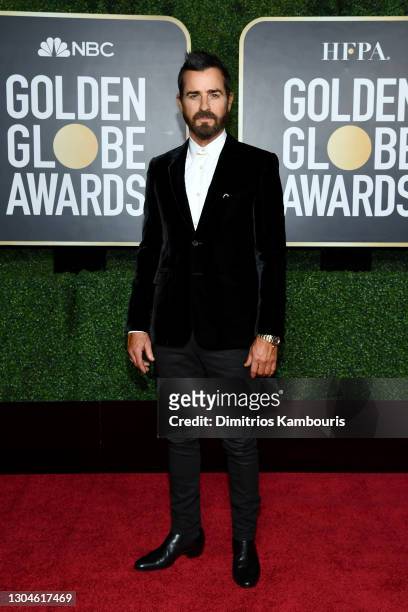Justin Theroux attends the 78th Annual Golden Globe® Awards at The Rainbow Room on February 28, 2021 in New York City.