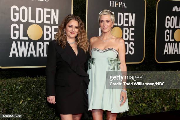78th Annual GOLDEN GLOBE AWARDS -- Pictured: Annie Mumolo and Kristen Wiig attend the 78th Annual Golden Globe Awards held at The Beverly Hilton and...