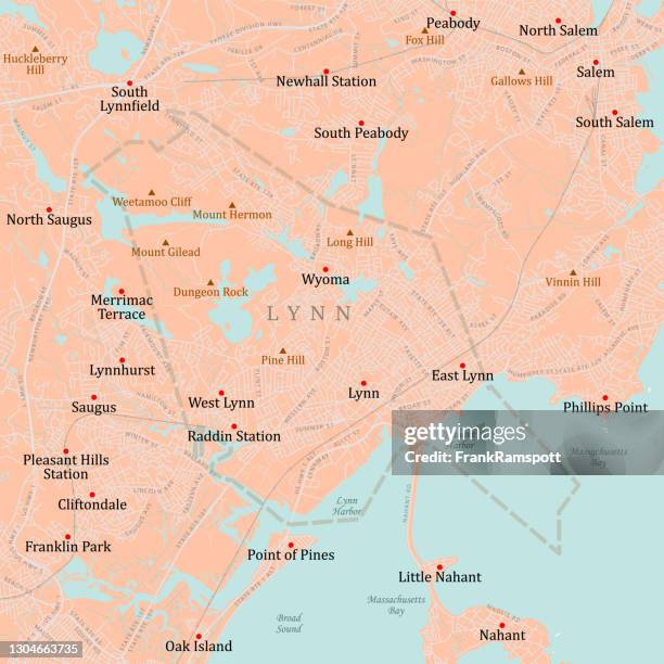 bildbanksillustrationer, clip art samt tecknat material och ikoner med ma essex lynn vektor vägkarta - massachusettsbukten