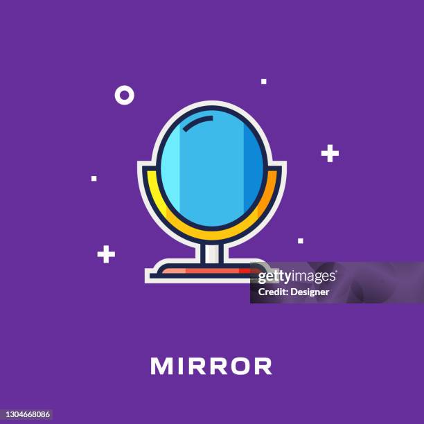 mirror flat line icon, outline vector symbol illustration. - plastic surgery face stock illustrations