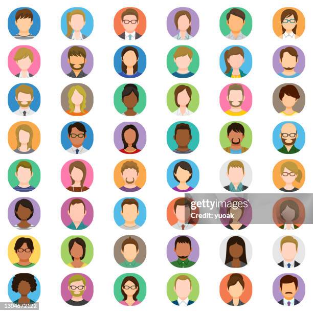 people avatar icons - obscured face stock illustrations