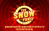 Show font set collection, letters and numbers symbol. Vector