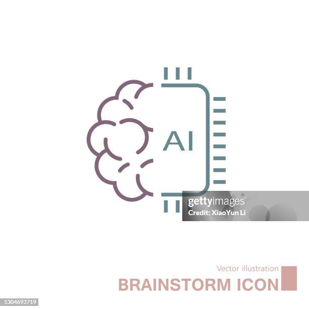 artificial intelligence conceptual design. - artificial intelligence logo stock illustrations