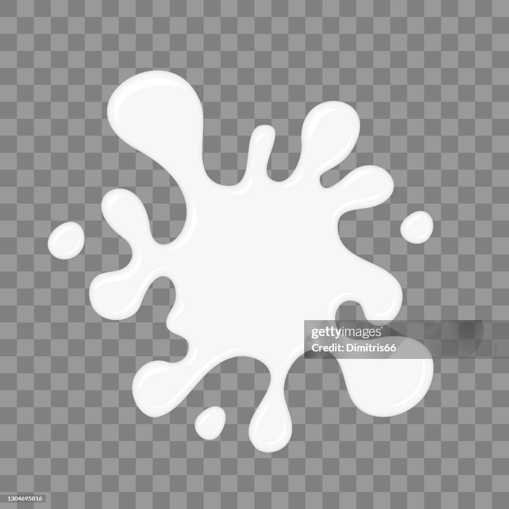Blob white splash on checked background.