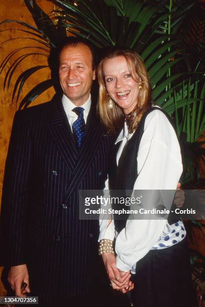 Thierry Gaubert and Helene De Yougoslavie attend a Party on February 24, 1994 in Paris, France.