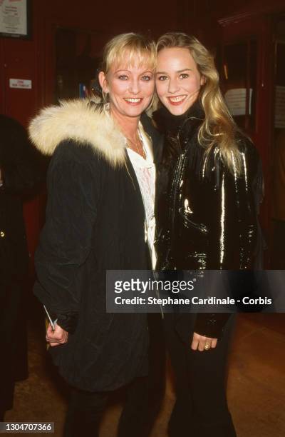 Evelyne Leclercq and her daughter Celine attend « Pierre Palmade » Premiere at Theatre du Gymnase on January 30, 1995 in Paris, France.