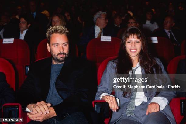 Luc Besson and Maiwenn attend the Premiere of « Leon » at Gaumont Italie, on September 14,1994 in Paris, France.