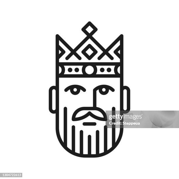 stockillustraties, clipart, cartoons en iconen met het lijnpictogram van de koning - crown vector